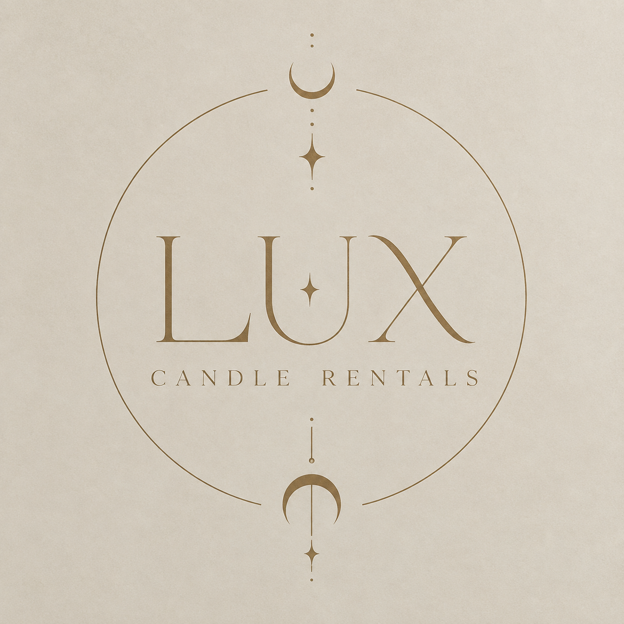 Lux Candle Rentals celestial emblem
